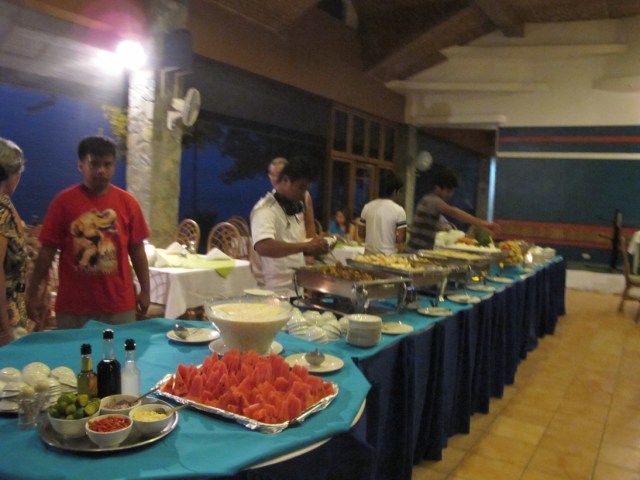 Buffet dinner at Duka Bay Resort.