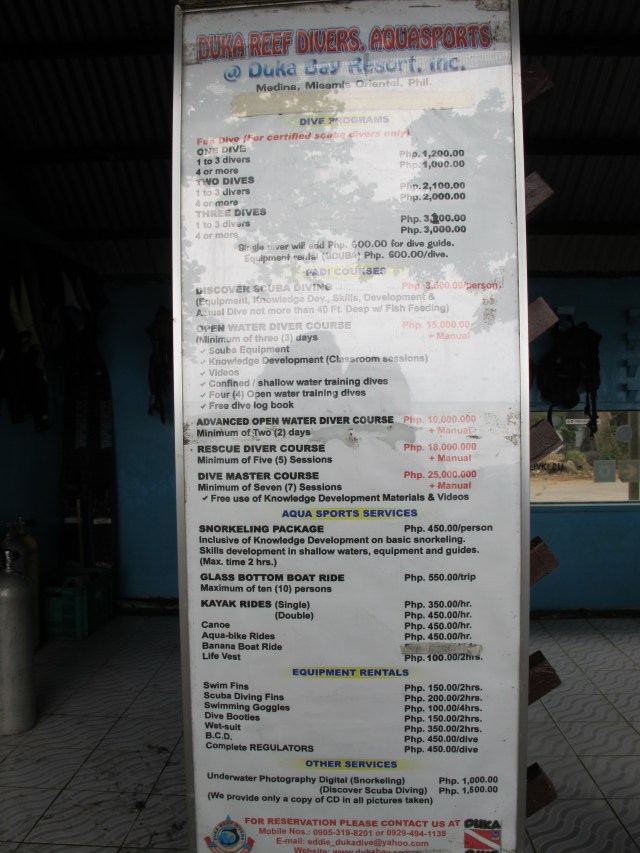 Tariff Rate of their services. :) 