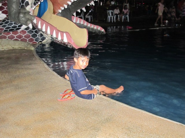 Marco at the kiddie pool. 
