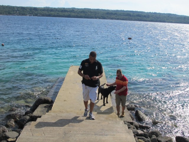 John became friends with Kembali's resident labrado, Miko. :)