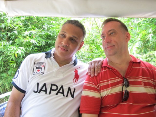 On our way to forest. John and Gary. 