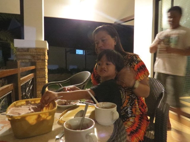 My nephew wemce is having a blast with the rocky road. ha ha 